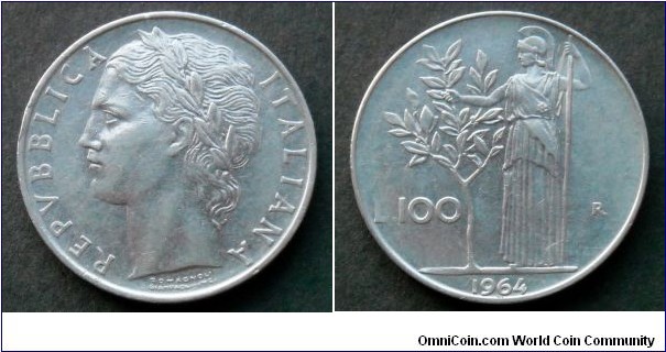 Italy 100 lire.
1964