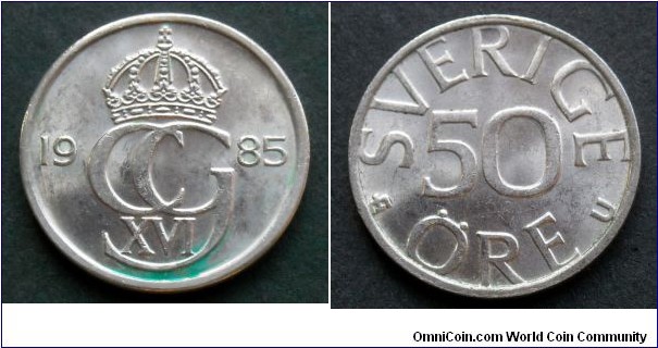 Sweden 50 ore.
1985