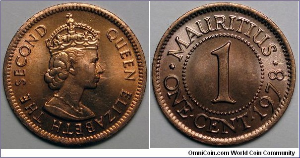 Mauritius, 1978 1 Cent, KM#31.