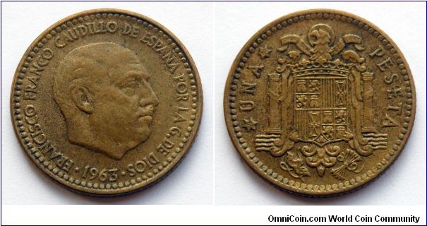 Spain 1 peseta.
1963(64)