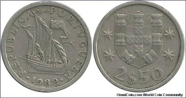 Portugal 2½ Escudos 1982