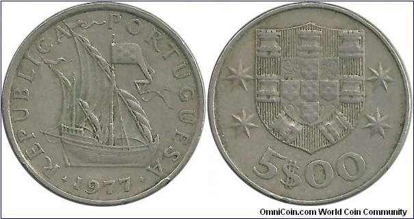 Portugal 5 Escudos 1977