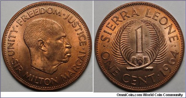 Sierra Leone, 1964 1 Cent, KM#17.