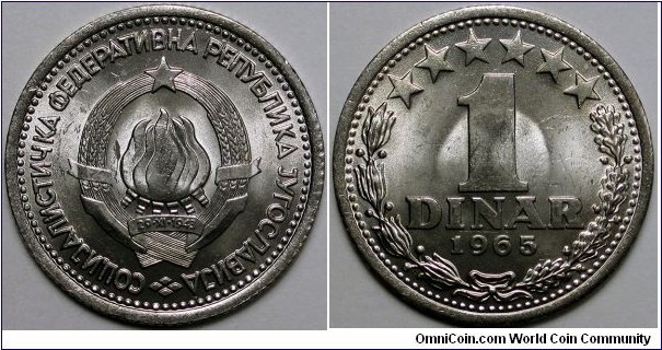 Yugoslavia, 1965 1 Dinar, KM#47.