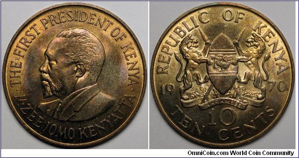 Kenya, 1970 10 Cents, KM#11.