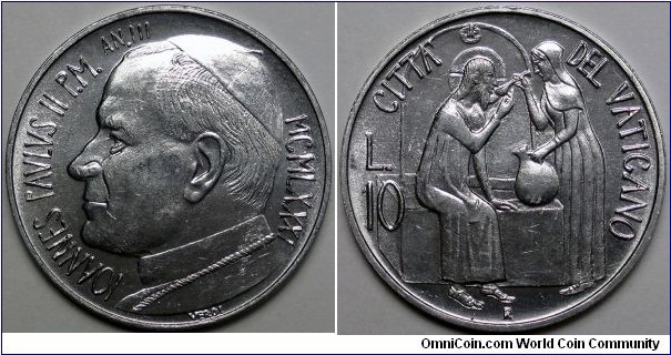 Vatican City, 1981 R 10 Lire, KM#155.