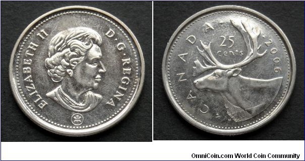 Canada 25 cents.
2006, RCM mintmark.