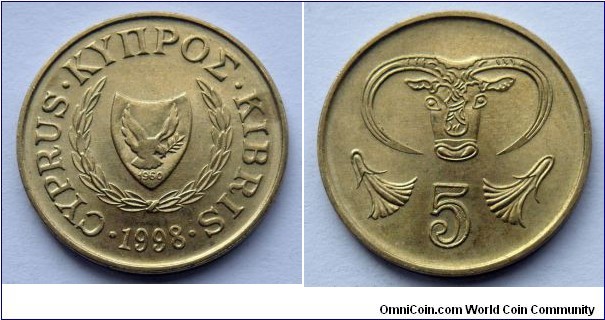 Cyprus 5 cents.
1998