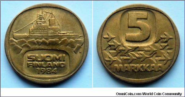 Finland 5 markkaa.
1985 N