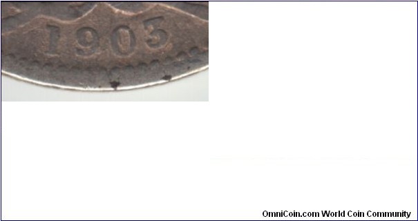 Detail for PE03B: 1903/1 overdate.