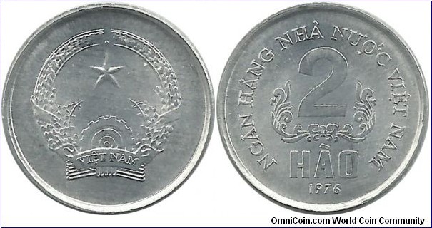 VietNam 2 Hao 1976-Unc