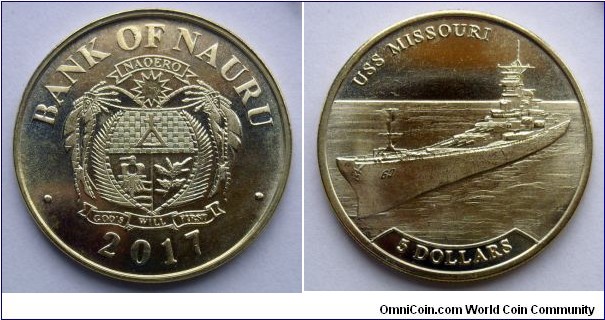 Nauru 5 dollars.
2017, USS Missouri