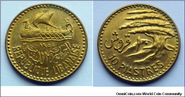 Lebanon 10 piastres.
1955