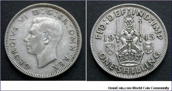 1 shilling. 1945, Scottish crest. 
Ag 500.