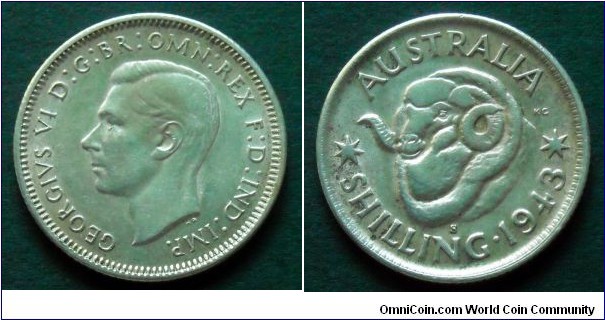Australia 1 shilling.
1943, Ag 925.
S - San Francisco Mint.