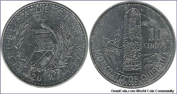 Guatemala 10 Centavos 2014