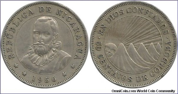 Nicaragua 50 Centavos 1956