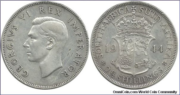 SouthAfrica-British 2½ Shillings 1944