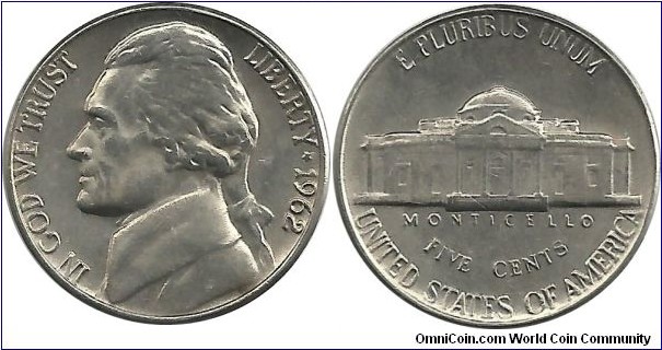 USA 5 Cents 1962