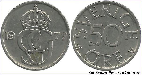 Sweden 50 Öre 1977