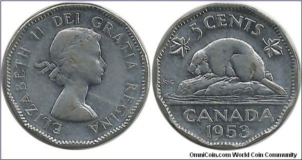 Canada 5 Cents 1953