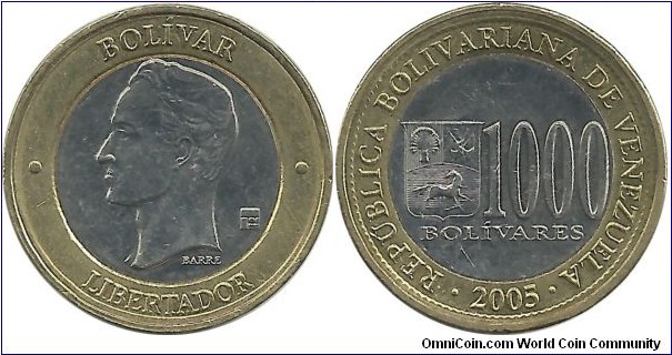 VenezuelaBR 1000 Bolivares 2005 