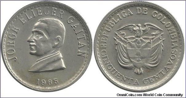 Colombia 50 Centavos 1965