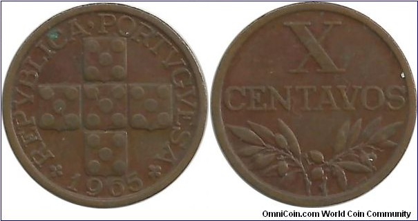 Portugal 10 Centavos 1965