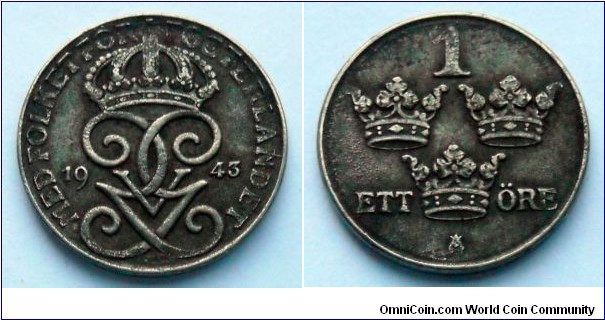 Sweden 1 ore.
1943, Iron