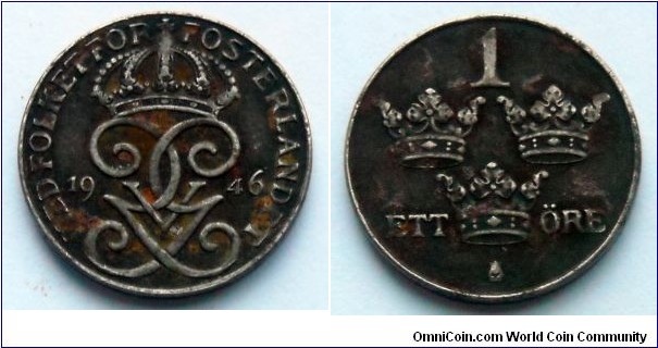 Sweden 1 ore.
1946, Iron