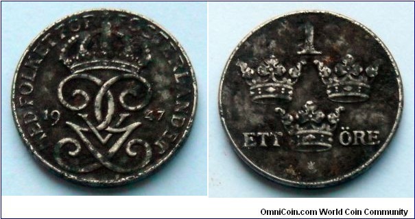 Sweden 1 ore.
1947, Iron