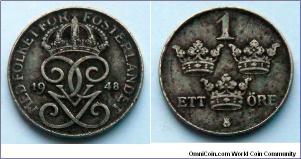 Sweden 1 ore.
1948, Iron