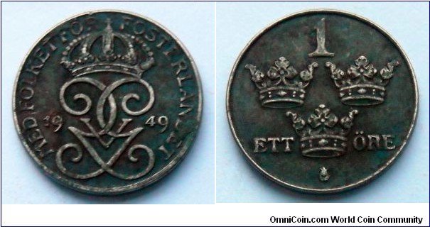 Sweden 1 ore.
1949, Iron