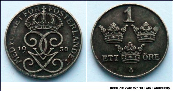 Sweden 1 ore.
1950, Iron