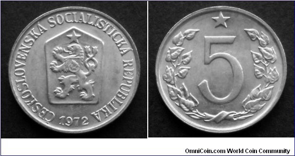 Czechoslovakia 5 haleru. 1972