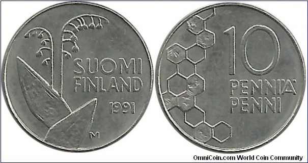 Finland 10 Penniä 1991