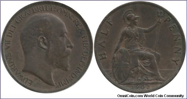 GreatBritain ½ Penny 1902