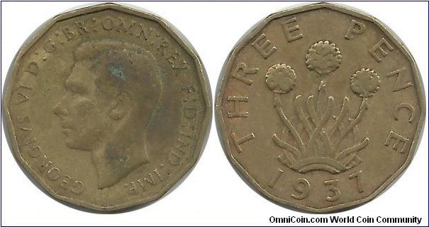 GreatBritain 3 Pence 1937