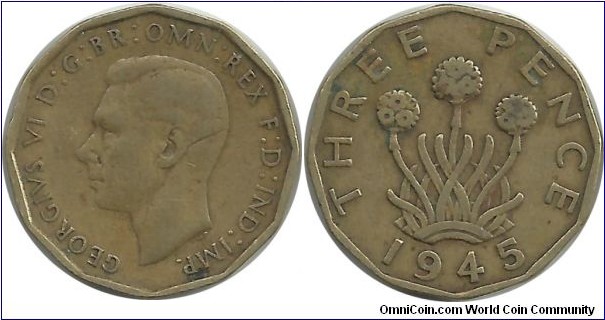GreatBritain 3 Pence 1945