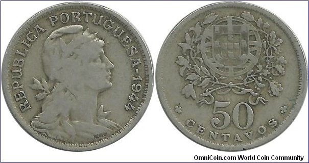 Portugal 50 Centavos 1944