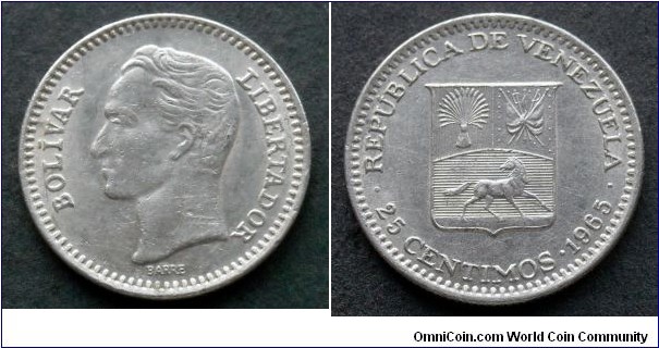 Venezuela 25 centimos.
1965