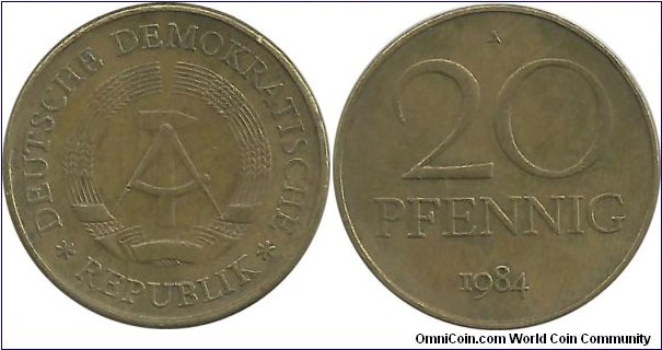 DDR 20 Pfennig 1984A