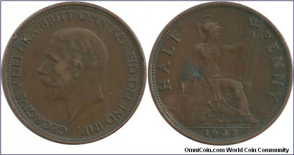 G.Britain ½ Penny 1935