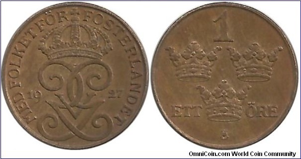 Sweden 1 Öre 1927