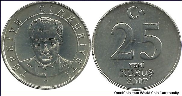 Türkiye 25 Yeni Kuruş 2007