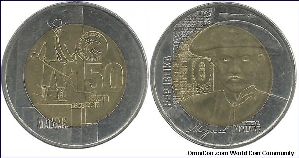 Philippines 10 Piso 2015 - 150th Birth Anniversary of Philippine hero Miguel Malvar