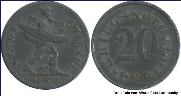 Germany-Stadt Zwiesel 20 Pfennig 1920 (Kriegsnotgeld)