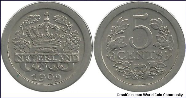 Nederland 5 Cents 1909