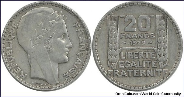 France 20 Francs 1929