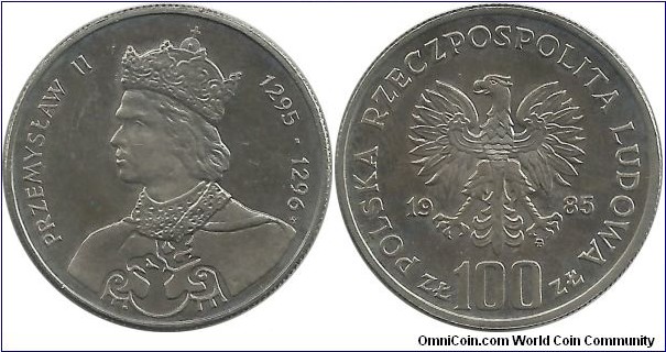 Poland 100 zlotych 1985-Polish Rulers Series - King Przemyslaw II